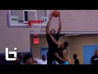 NBA's Kent Bazemore Catches Oop Over Defender from ESPN's Jay Williams at UA Elite 24 Midnight Run