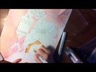 Marie Mixed Media Timelapse Speed Draw (Part 1!) Collage,Copic markers, scrapbook paper