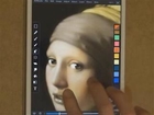 Reproduction of 'Girl With The Pearl Earring' on iPad