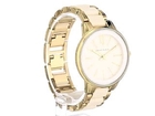 Anne Klein Women's AK 1412IVGB Gold Tone and Ivory Resin Bracelet Watch